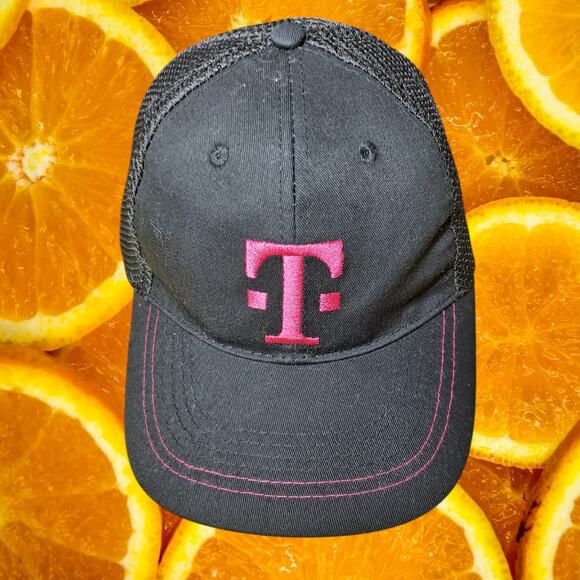 T-Mobile Tuesday's Black-Pink Adjustable Mesh‎ Trucker Hat - Picture 1 of 7